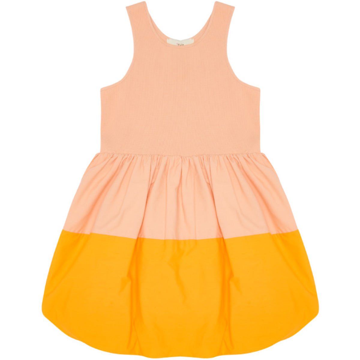 The Balls In The Air Dress from The Middle Daughter. Color-block cotton rib bodice dress with cotton poplin bubble hem skirt