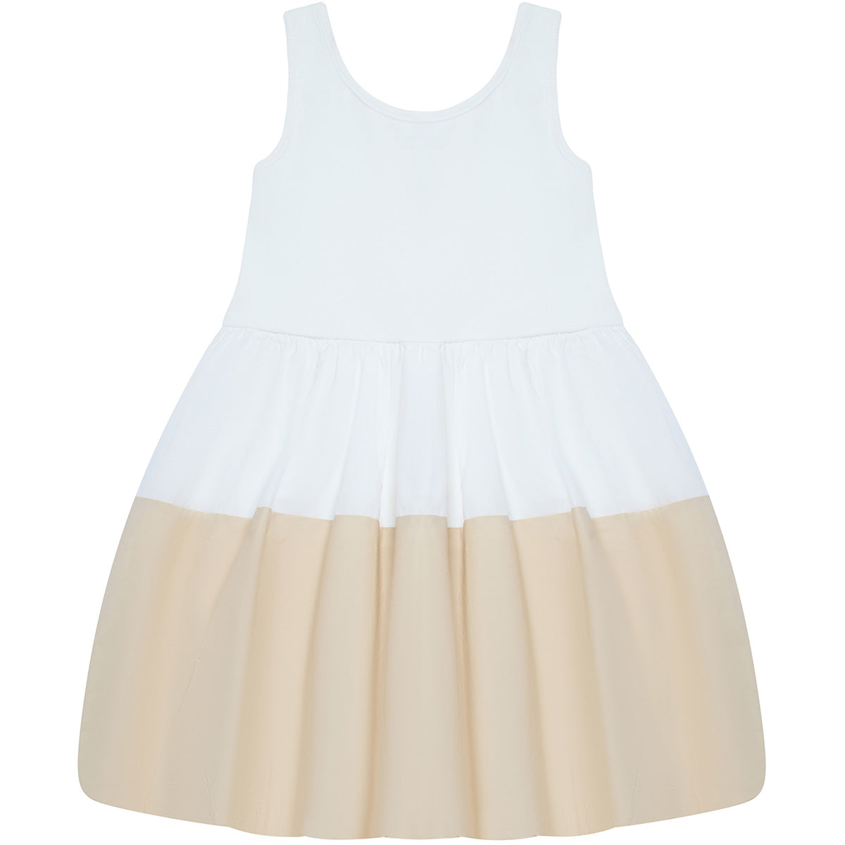 Balls In The Air Dress by The Middle Daughter. Mini dress with a sporty shaped cotton rib bodice, a cotton poplin color-block puff ball skirt.