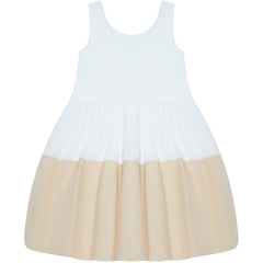 Balls In The Air Dress by The Middle Daughter. Mini dress with a sporty shaped cotton rib bodice, a cotton poplin color-block puff ball skirt.