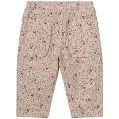 The Bardi Pants from Cozmo. These soft flannel pants for newborns feature a delicate floral pattern.
