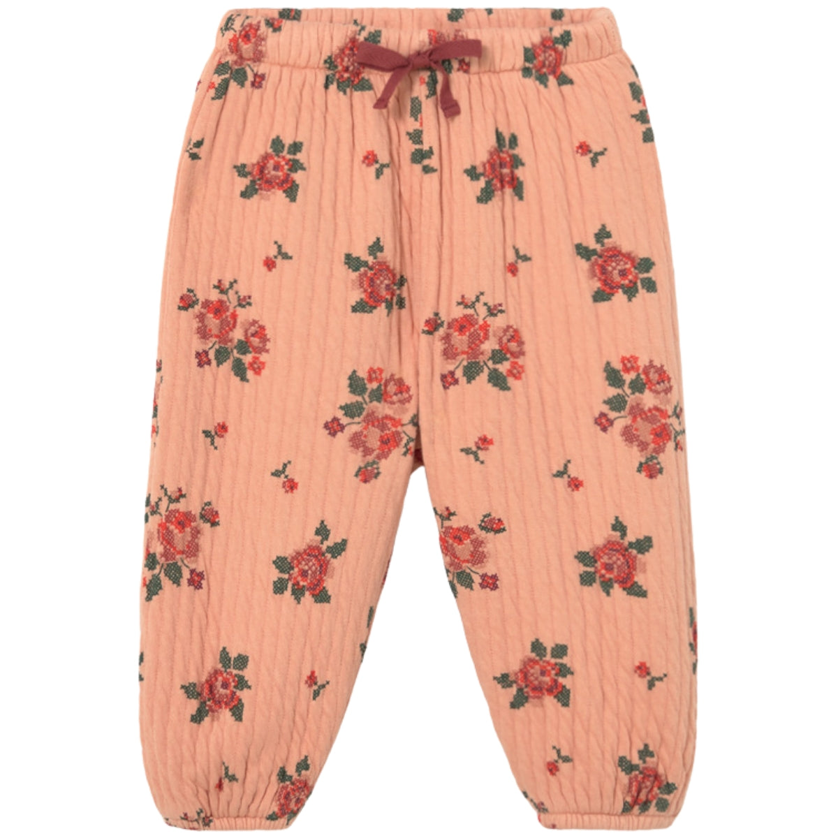 Cozmo The Beca Pants quilted floral baby pants with bow waistband and back pocket