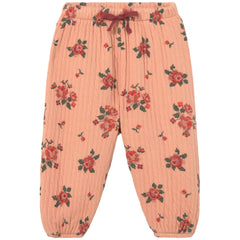 Cozmo The Beca Pants quilted floral baby pants with bow waistband and back pocket