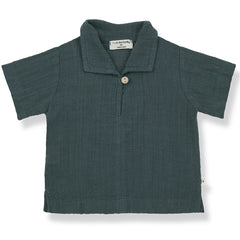 Benet Shirt from 1+ in the Family. Lightweight short-sleeve shirt with a relaxed fit, open collar, and single button closure.