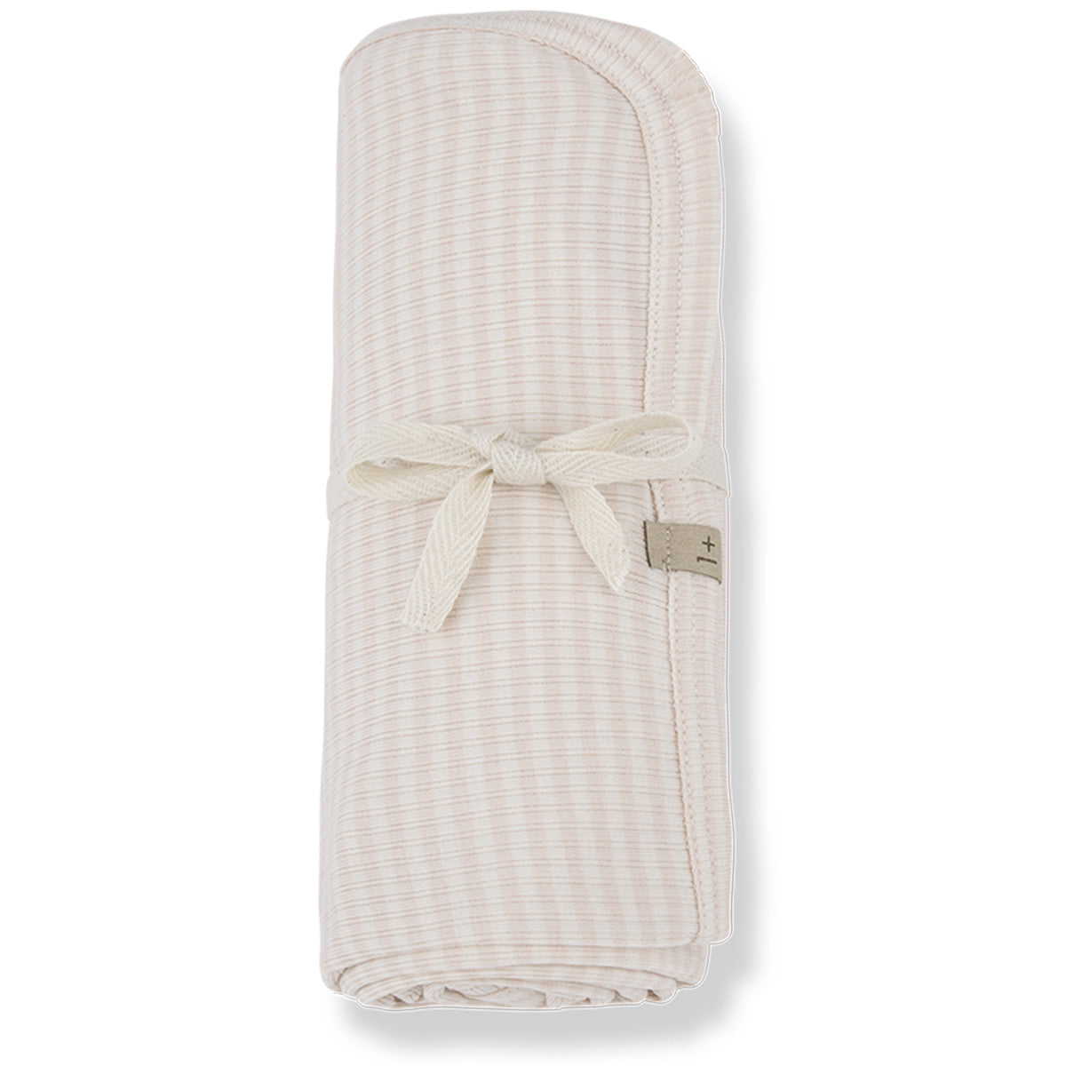 The Betta Blanket from 1+ in the Family. Soft and lightweight baby blanket in pale aqua with a subtle checkered pattern.