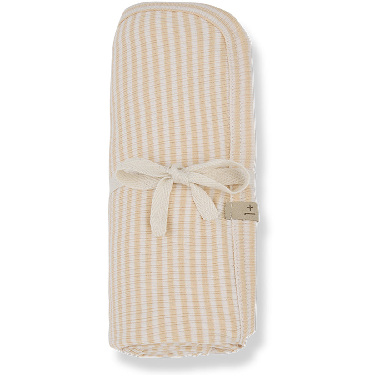 The Betta Blanket from 1+ in the Family. Soft and lightweight baby blanket in pale aqua with a subtle checkered pattern.