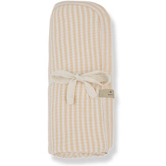 The Betta Blanket from 1+ in the Family. Soft and lightweight baby blanket in pale aqua with a subtle checkered pattern.
