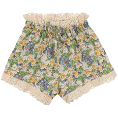 The Beverly Short from The New Society. Short in 100% linen with all over print. With elastic waistband and a ribbon.