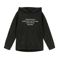 Washed Black Explorer Relaxed Fit Hoodie