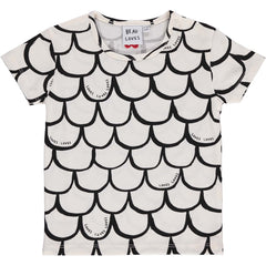 The Black Scales Baby Tee from Beau Loves. With hand-drawn black scales on a natural base