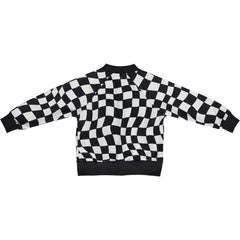 Black Check Zip Track Jacket