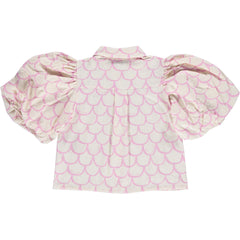 Pink Lavender Scales Pleated Blouse