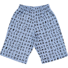Blue Alphabet Shorts
