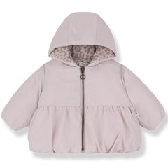1+ in the Family The Brindisi Padded Parka with hood, peplum waist and leopard-print lining