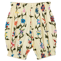 Alabaster Botanica Bloomer from Misha & Puff. A pull-on bloomer in cotton poplin, with a cinched ruffle elastic waist.