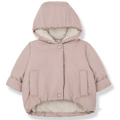 Camilla Padded Coat from 1+ in the Family. Padded baby jacket with a warm lining, hood, front snap buttons, and elastic hem.