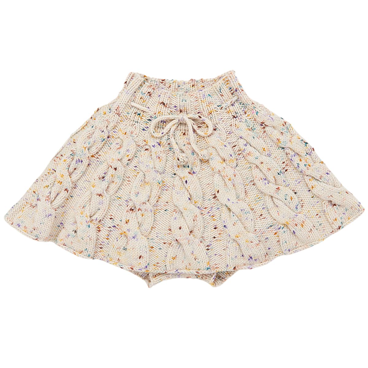 Cable Skating Skirt by Misha & Puff. Featuring attached bloomers with ribbed cuffsม ribbed waistband with a tie drawstring