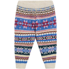 The New Society Caia Pant baby Fair Isle knit pants with elastic waistband and colorful pattern