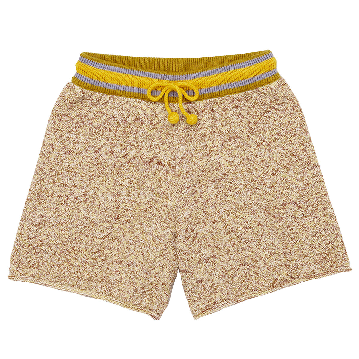 The Chevron Boxer Short from Misha & Puff. A wide-leg short in a marled fine-gauge Pima cotton knit.