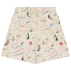Clove Bermuda from The New Society with elastic waistband and nautical all-over print