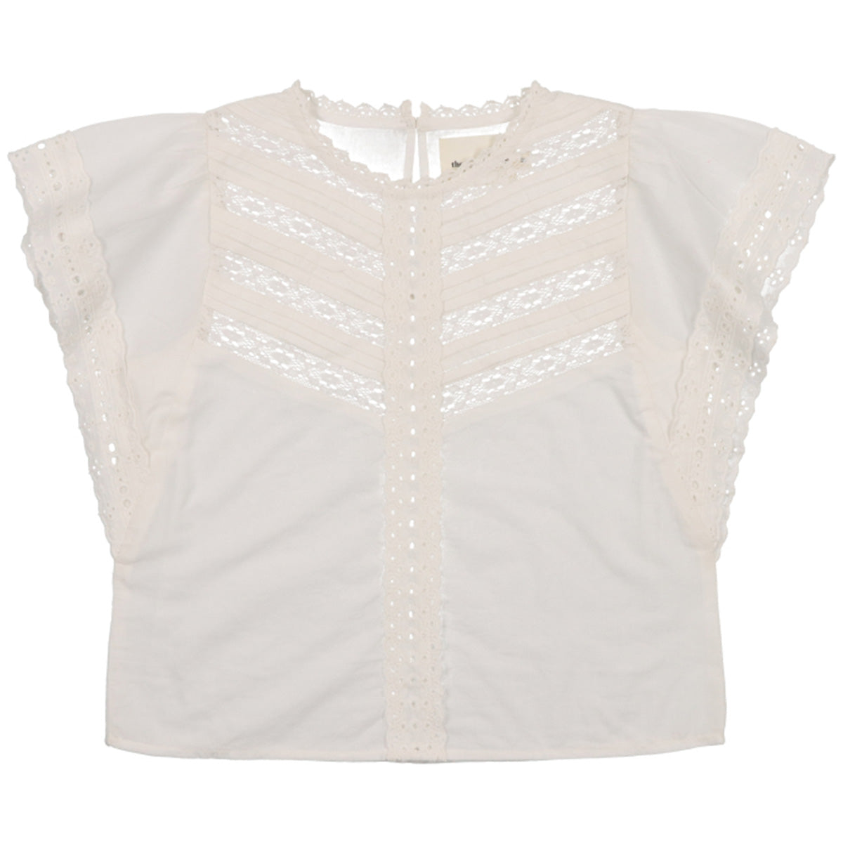 The Downey Blouse from The New Society. Very special cotton blouse in off white, with lace details