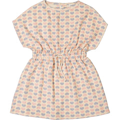 The Abbie Terry Heart Dress from Louis Louise with pastel heart print and gathered waist detail.