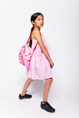 Pink Striped Sleeveless Dress