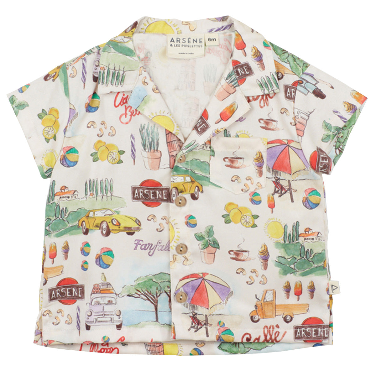 The Italian Baby Shirt from Arsene et Les Pipelettes. Magnum cut in Lyocell. Fluid and comfortable fabric