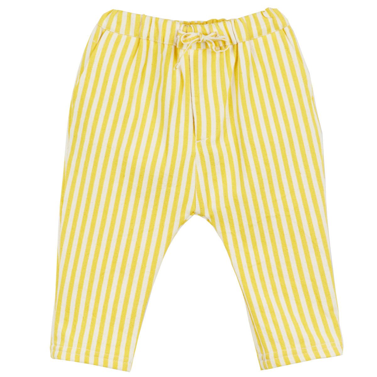 The Denim Scratches Pants from Arsene et Les Pipelettes. Baby pants in striped denim. Elastic size with tightening cord