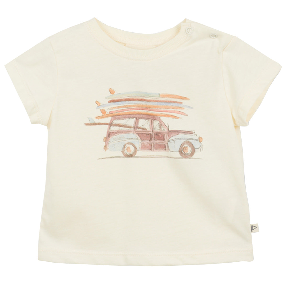 The Surf Car Baby Tee from Arsene et Les Pipelettes. Emerged organic cotton jersey for more sweetness