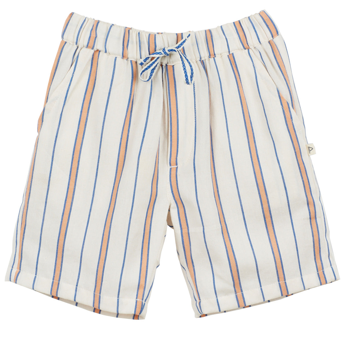 The Stripes Bermuda Shorts from Arsene et Les Pipelettes. Bermuda in striped fabric in green and beige tones