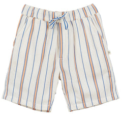 The Stripes Bermuda Shorts from Arsene et Les Pipelettes. Bermuda in striped fabric in green and beige tones