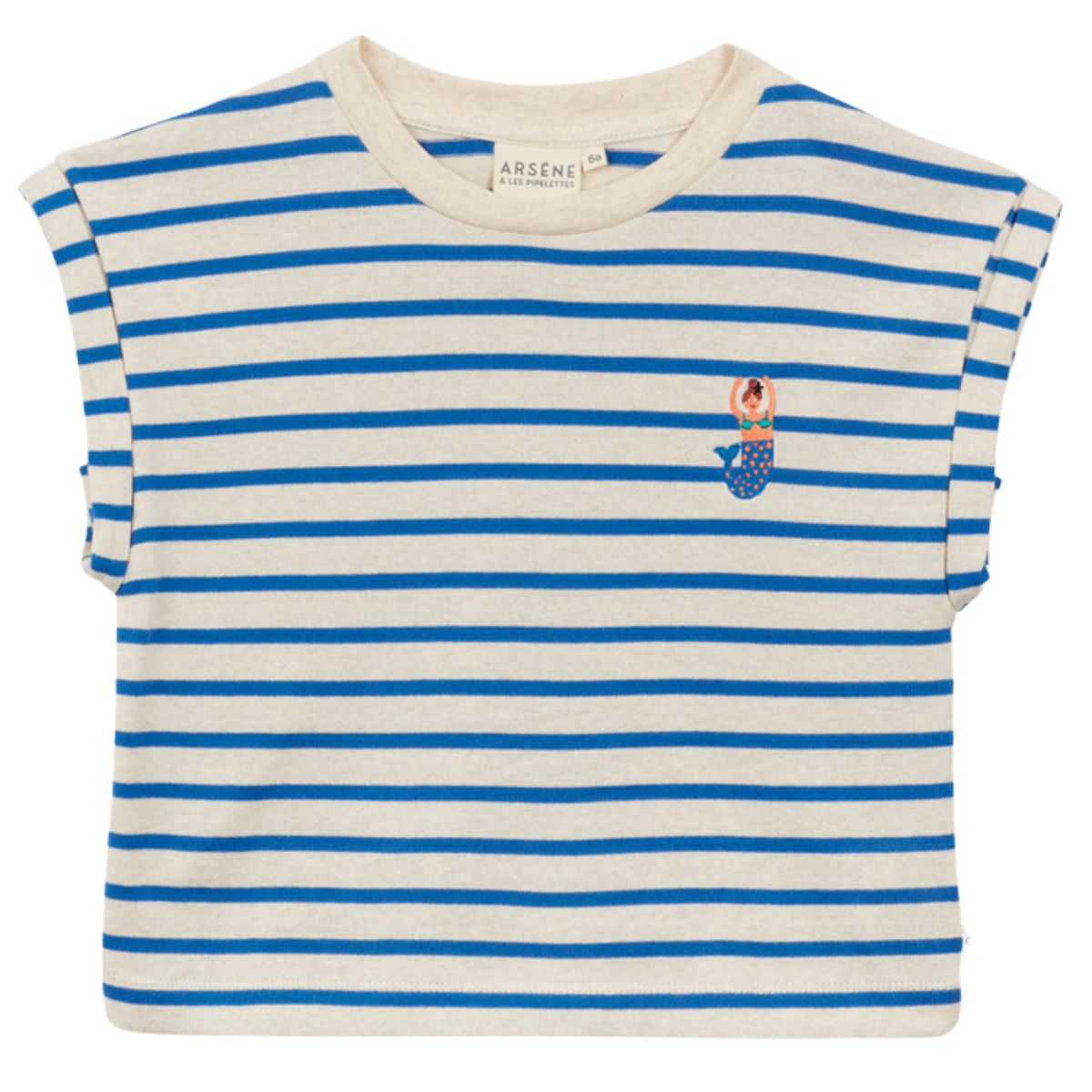 The Striped Tee from Arsene et Les Pipelettes. Sailor t-shirt. Wide and slightly short shape. Wide cuffed sleeves.
