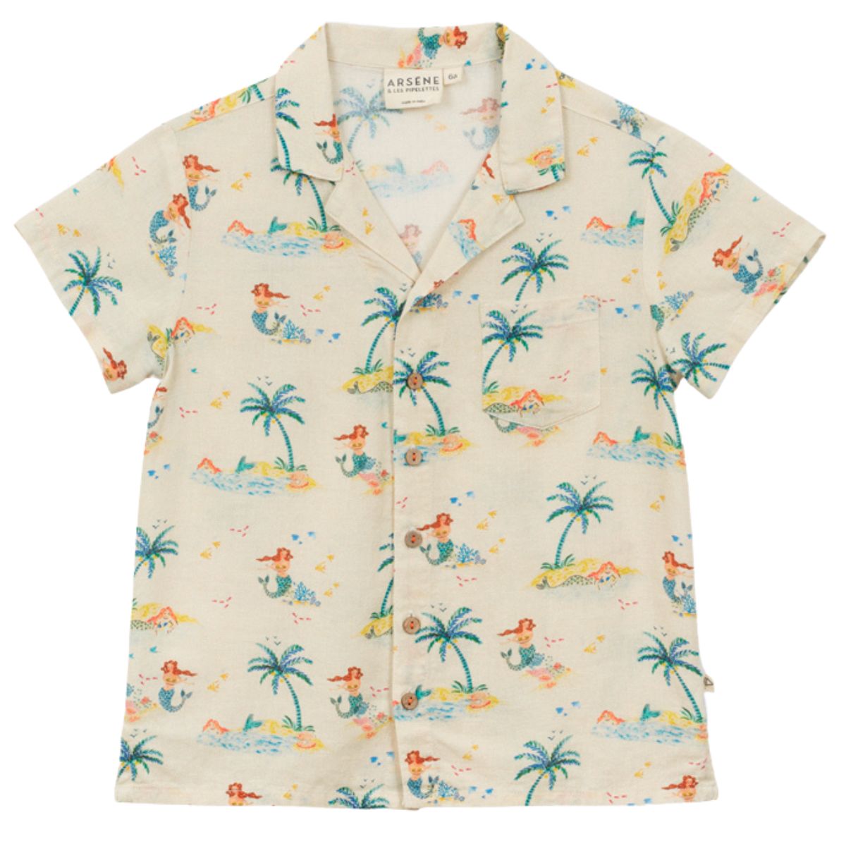 The Magnum Mermaid Shirt from Arsene et Les Pipelettes. Exclusive mermaid print magnum shirt.