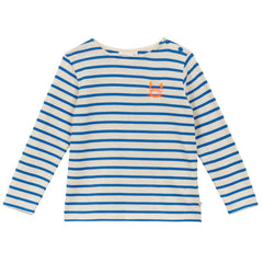 The Striped Sailor Shirt from Arsene et Les Pipelettes. Sailor shirt. Ecru striped jersey fabric. Long sleeves, round neck.