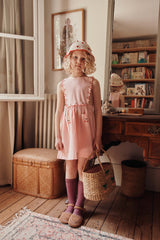Cherry Embroidered Apron Dress