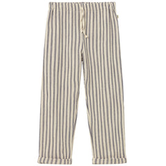 Enzo Pants by Cozmo, ivory striped kids pants with drawstring waist and relaxed straight-leg fit