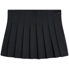 The New Society The Faith Skirt pleated pinstripe skirt with side button closure