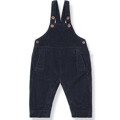1+ in the Family The Forli Dungaree in navy corduroy with adjustable straps and patch pockets