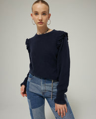 Shoulder Ruffle Pullover