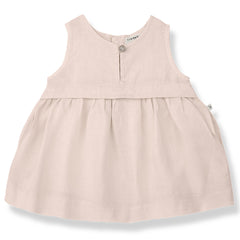 Georgina Dress from 1+ in the Family. A minimalist sleeveless dress features a gathered waist, and a button closure.