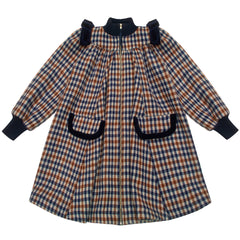 Go All Out Dress by The Middle Daughter. Voluminous double-faced wool coat with contrast velvet frills and the pocket flaps.