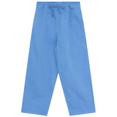 Gorse Pant from The New Society in iris blue with elastic waistband and drawstring, straight-leg fit.