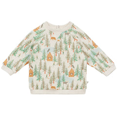 The Baby Fleece Forest Sweatshirt from Arsene et Les Pipelettes. Relaxed baby sweatshirt with exclusive forest print.