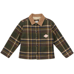 The Arsene Tartan Jacket from Arsene et Les Pipelettes. Tartan plaid jacket. Shirt collar with front buttoning, long sleeves.