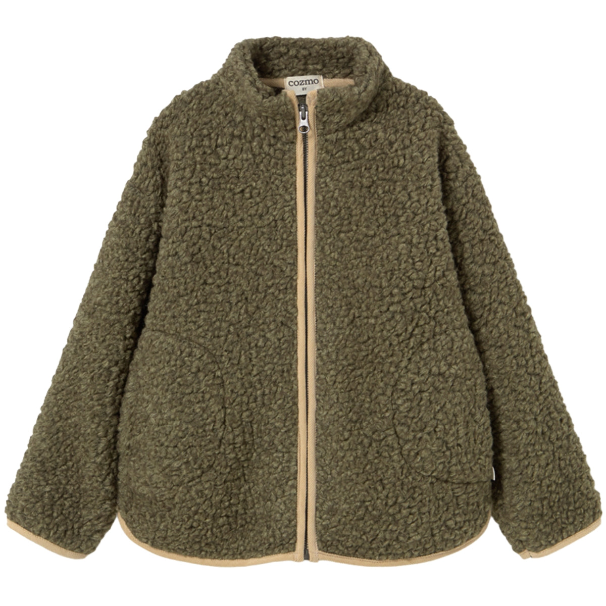 Cozmo The Hugo Jacket wool-blend sherpa knit with corduroy trims and patch pockets