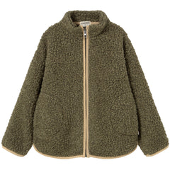 Cozmo The Hugo Jacket wool-blend sherpa knit with corduroy trims and patch pockets