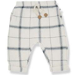 Icaro Pants from 1+ in the Family. Cozy and stylish baby pants with an elastic waistband with a decorative drawstring