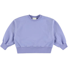 The Yara Sweatshirt from Morley. Lavender crewneck sweatshirt with a relaxed, slightly cropped fit.