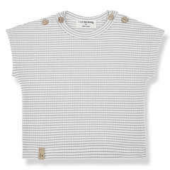 The Jad Short Sleeve Tee from 1 + in the Family. The T-Shirt has a striped all-over print. 