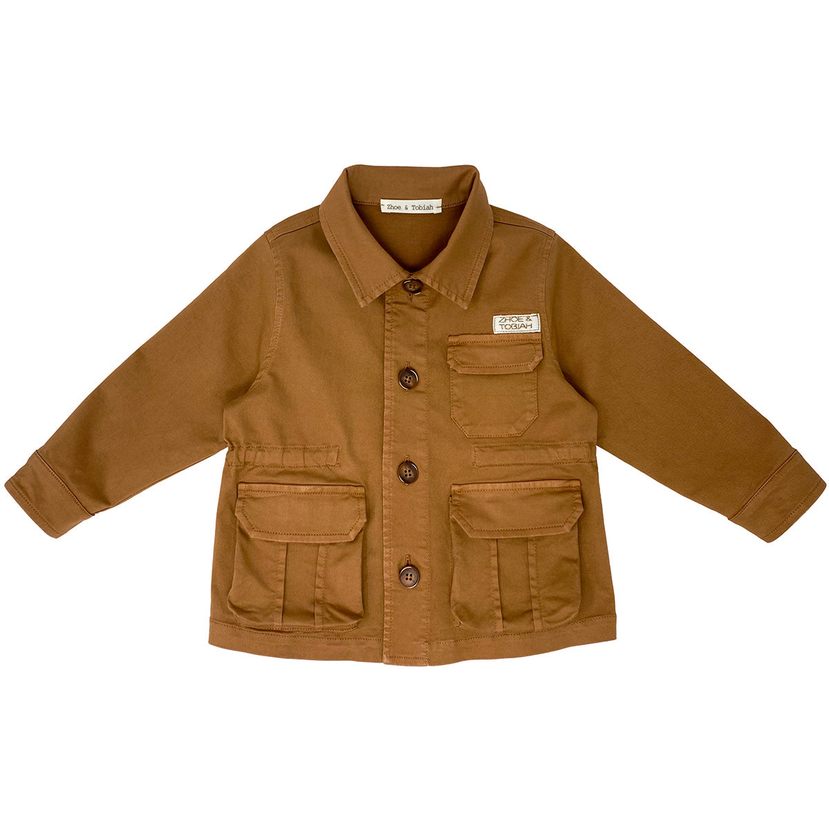 The Terra Di Siena Jacket from Zhoe & Tobiah. Structured cotton twill jacket in warm brown.
